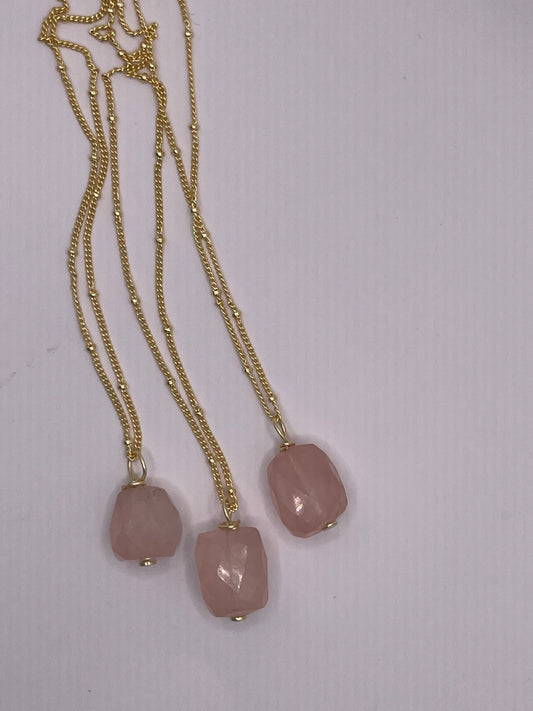 Dainty Rose Quartz Drop