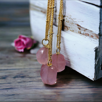 Dainty Rose Quartz Drop