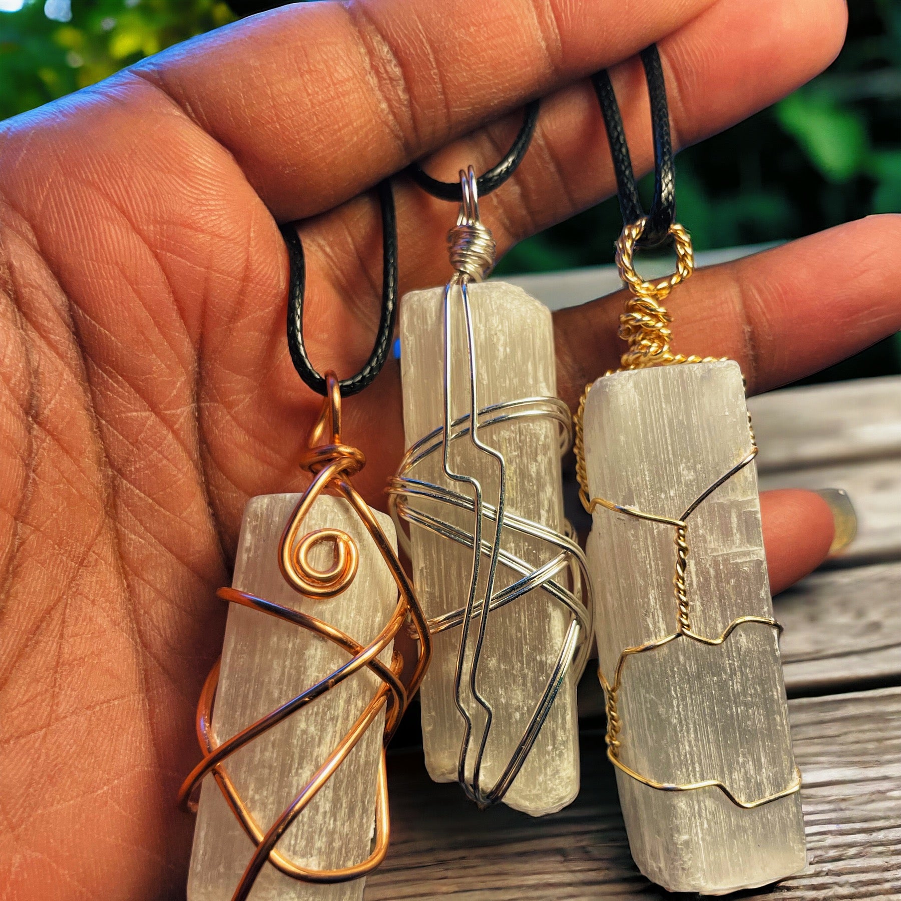 Selenite (Gold, Copper or Silver Toned)