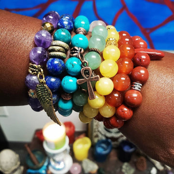 Full 7 Chakra bracelets stack