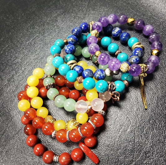 Full 7 Chakra bracelets stack